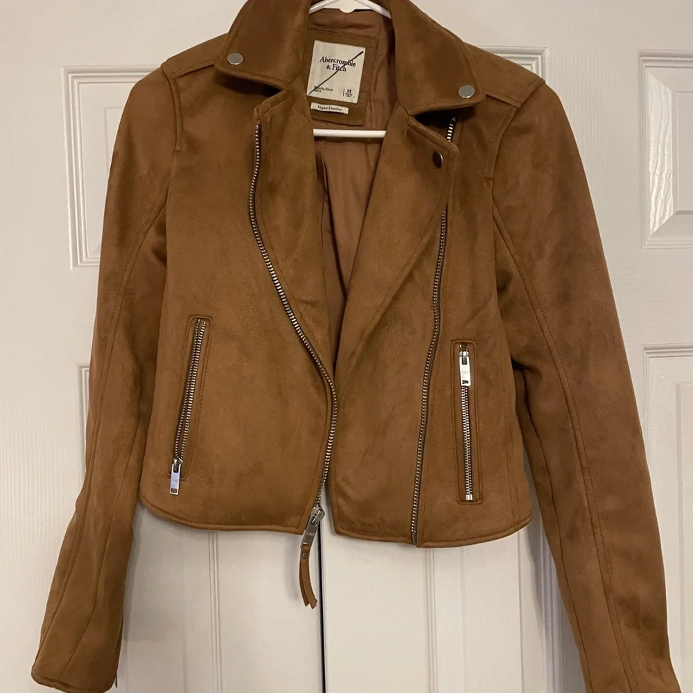 Abercrombie & Fitch Women's Tan Leather Jacket - Picture 1 of 1